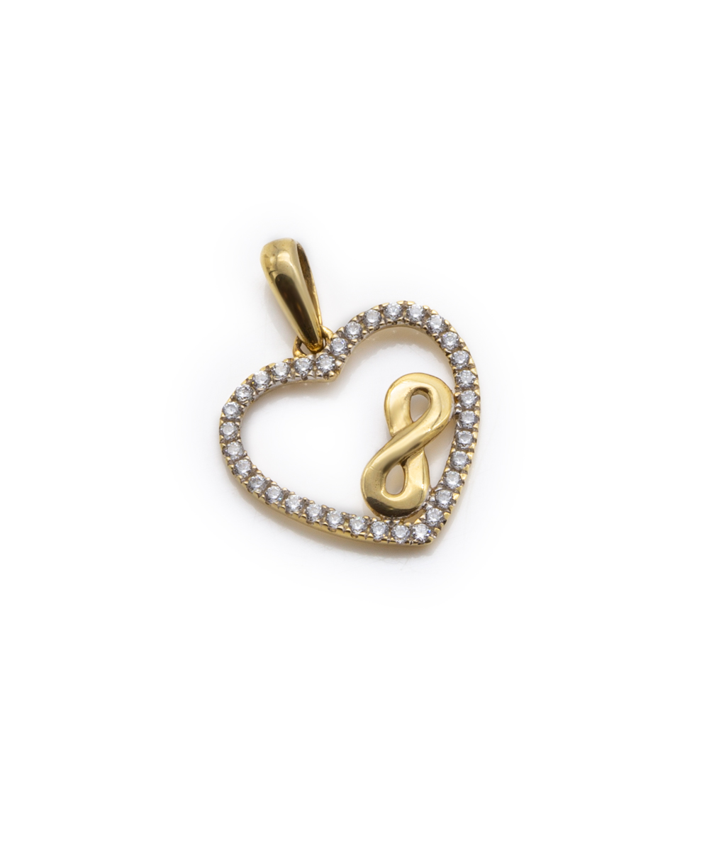 Herzanhänger mit Zirkonia 375er Gelbgold