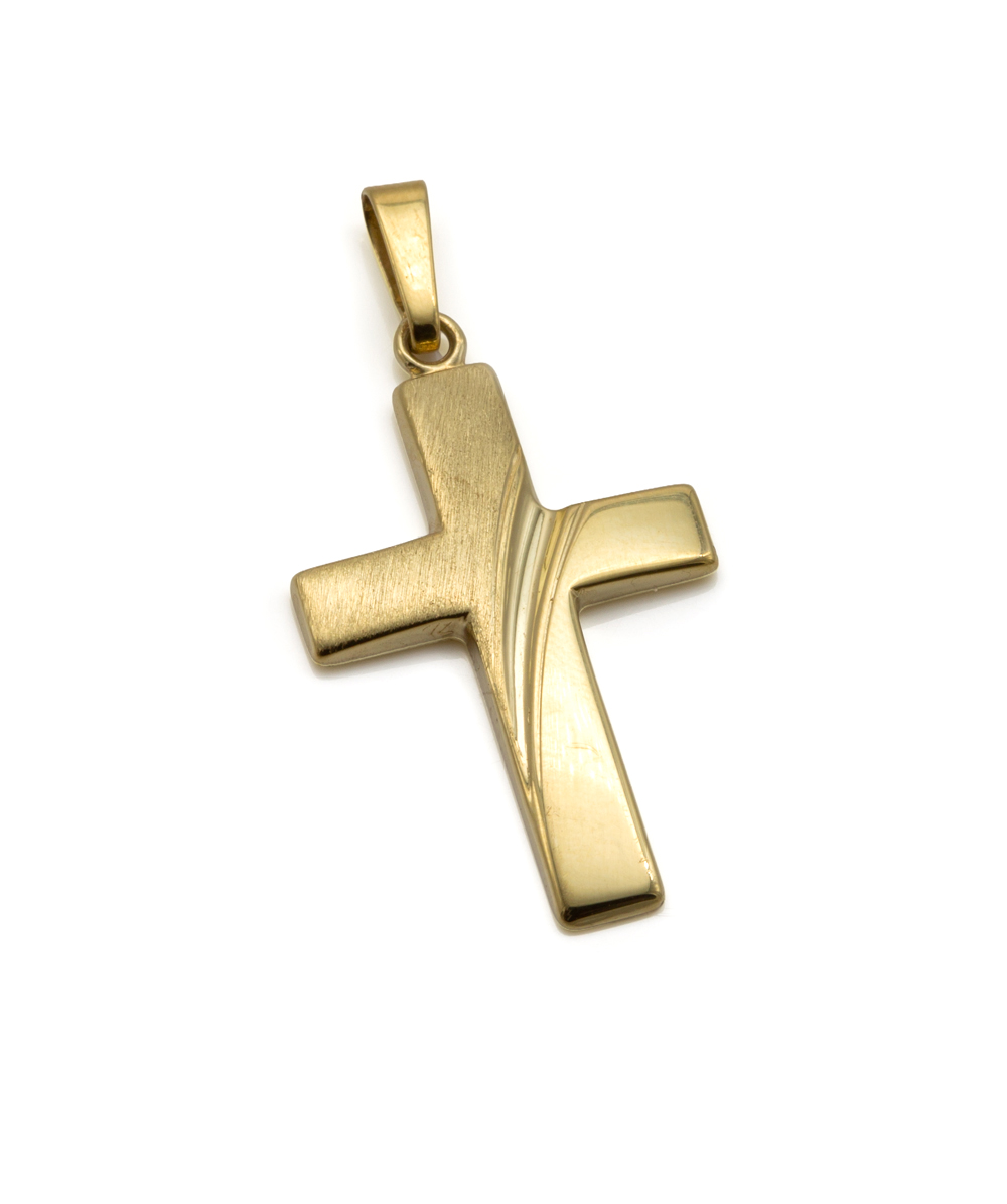 Kreuzanhänger 585er Gelbgold