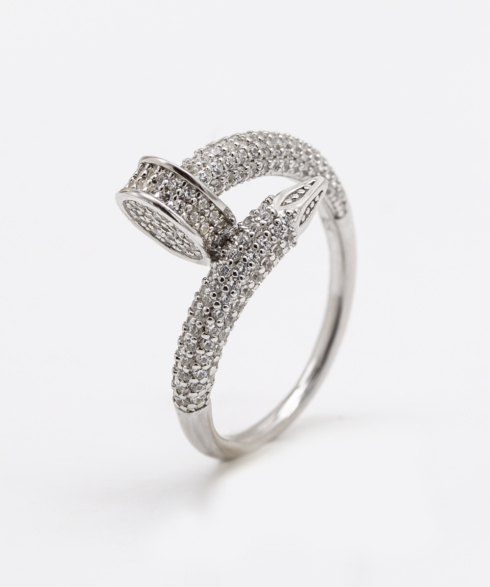 Nagelring mit Zirkonia 925er Silber