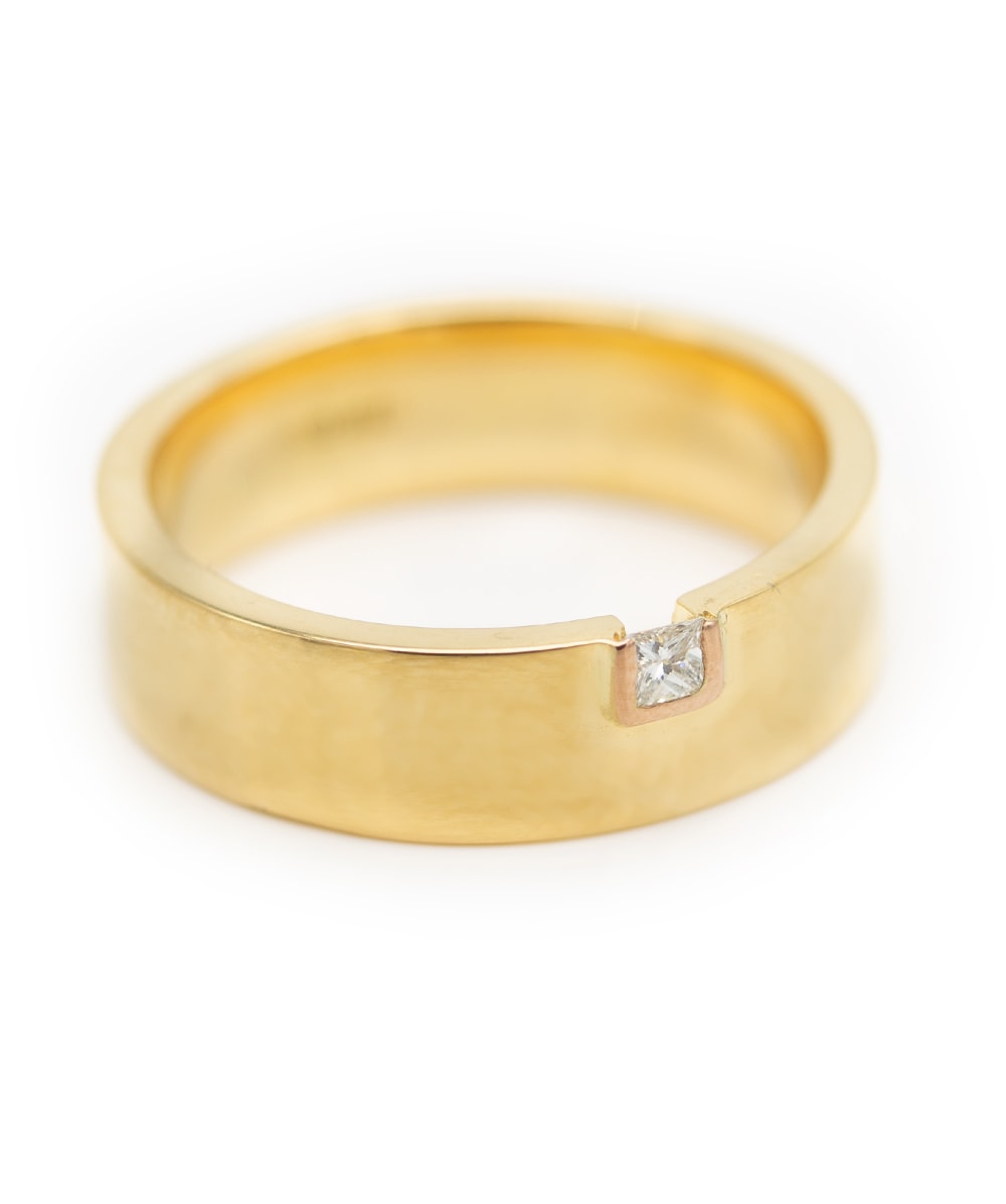 Ring mit Princess-Diamant 750er Gold bicolor