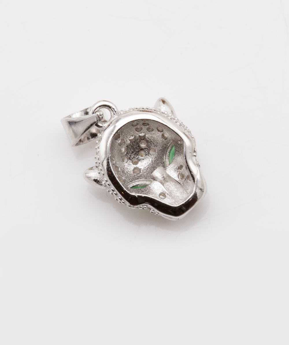 Panther Anhänger mit Zirkonia und Farbstein 925er Silber 