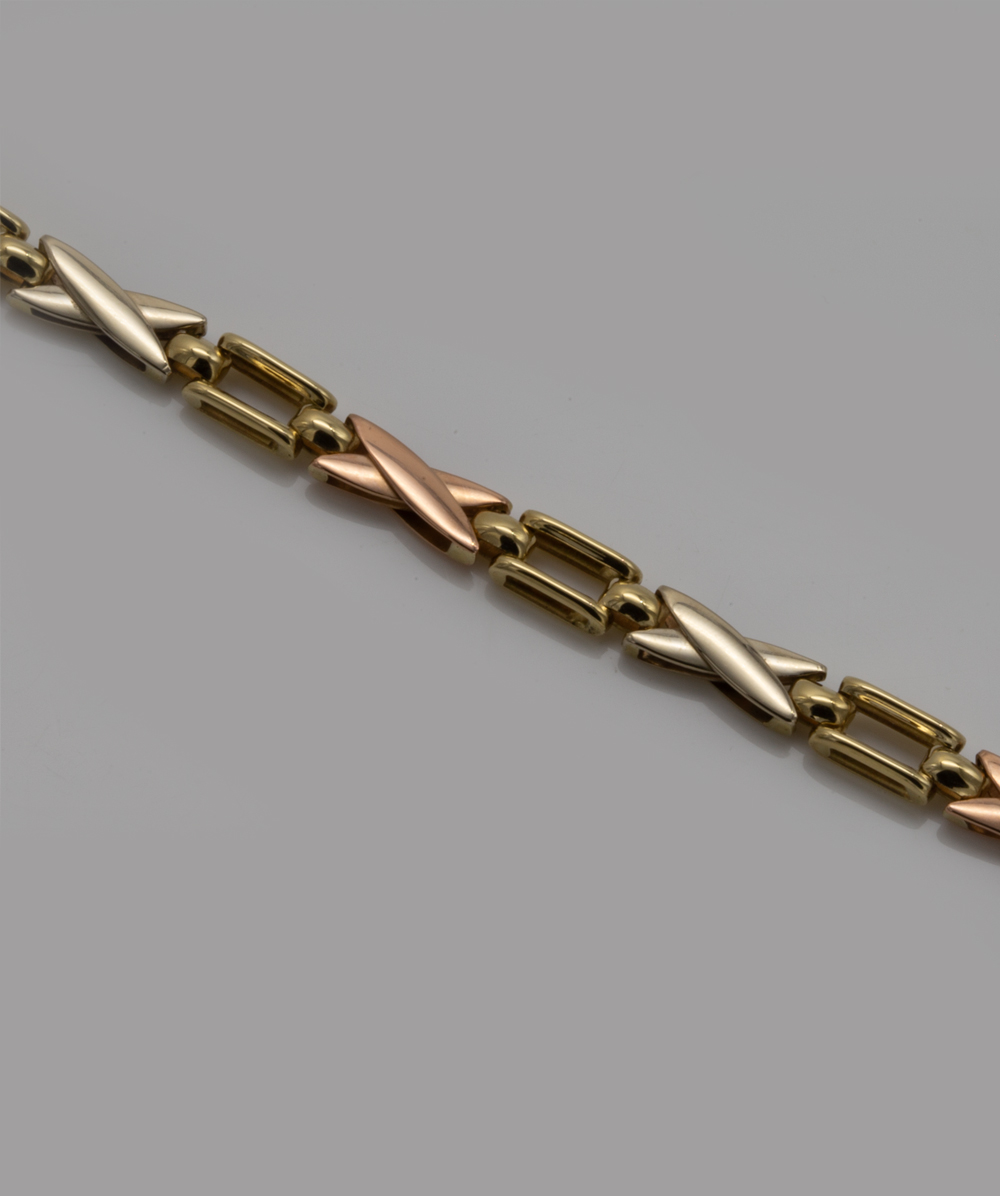 Armband 585er Gold tricolor