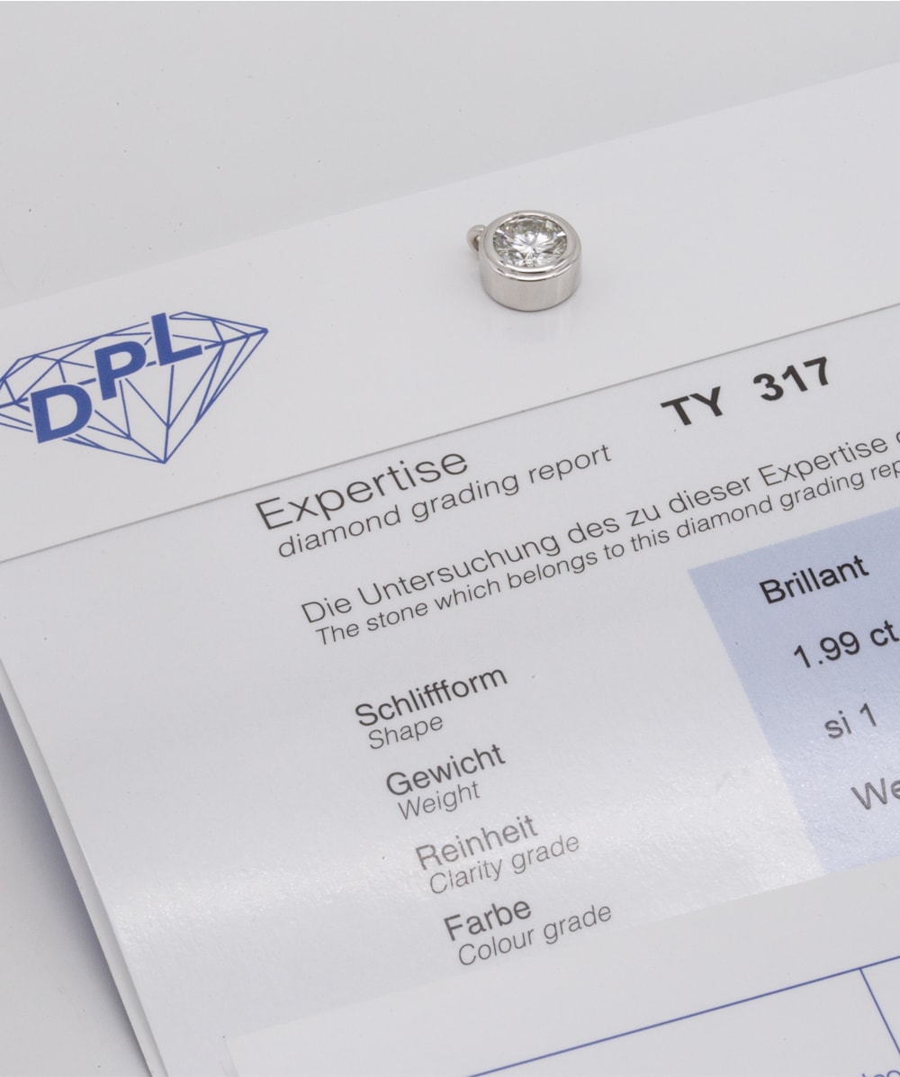 Brillantsolitär 750er Weißgold mit Expertise