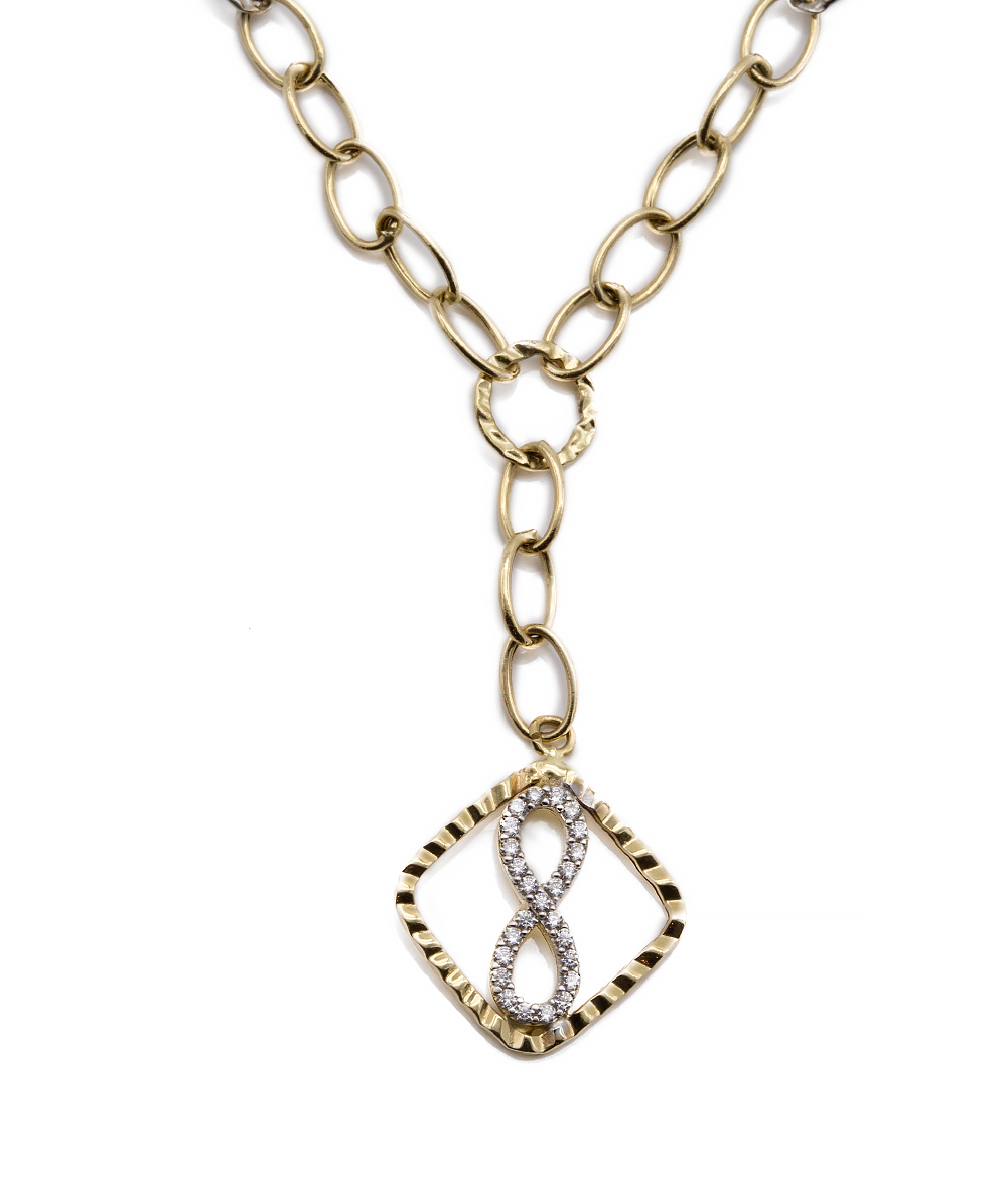 Kette mit Zirkonia 585er Gold bicolor 