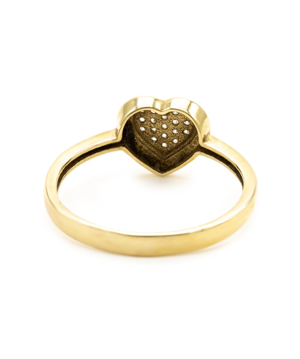 585er Gold Ring Herz  mit Zirkonia