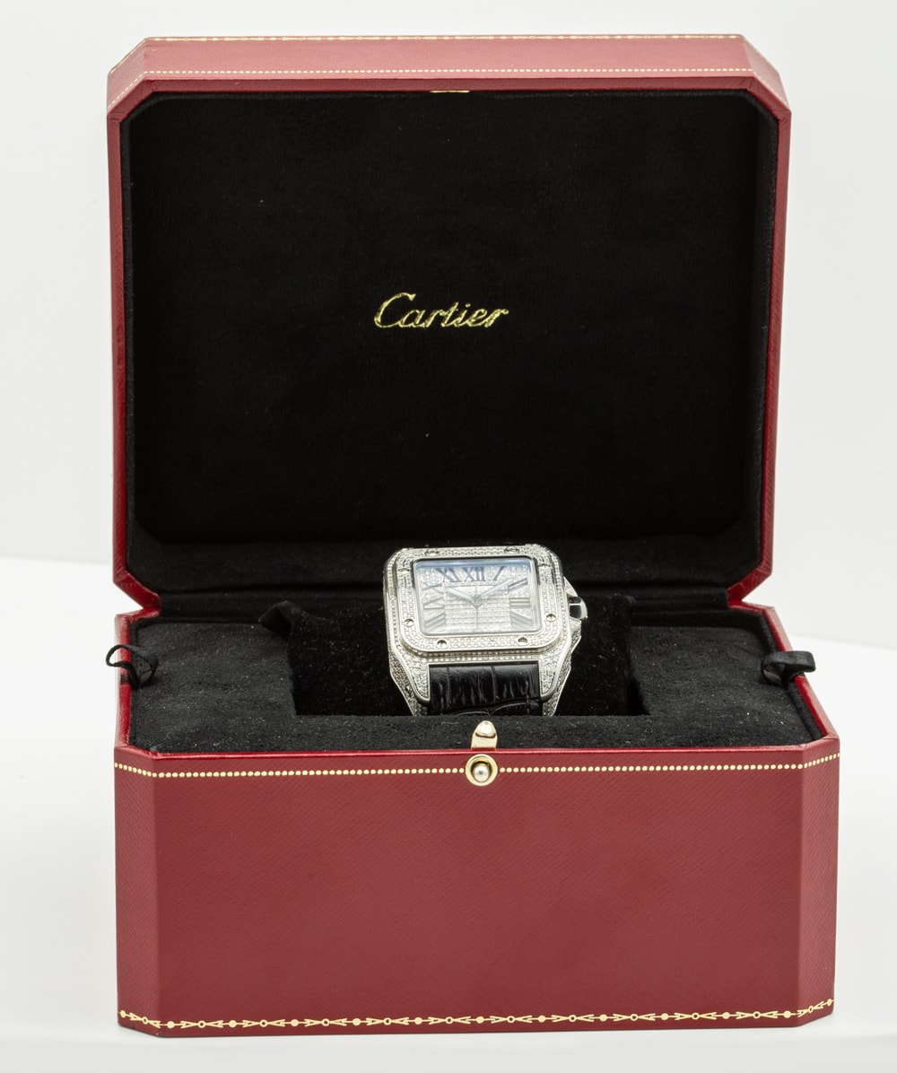 Cartier Santos 100 XL "Iced Out" Ref.: 2656 38mm 