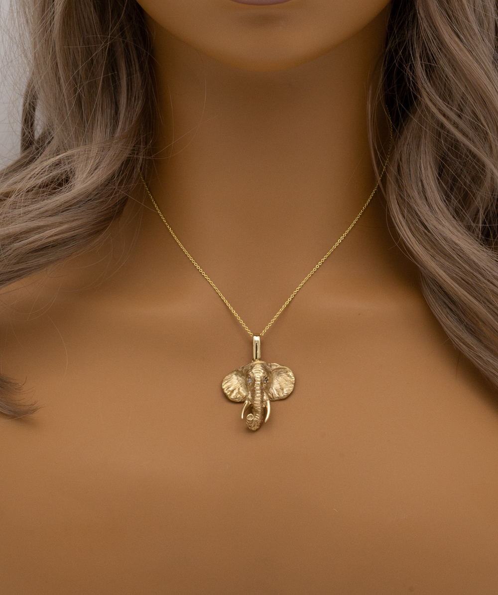 Anhänger Elefant mit Brillanten 585er Gelbgold