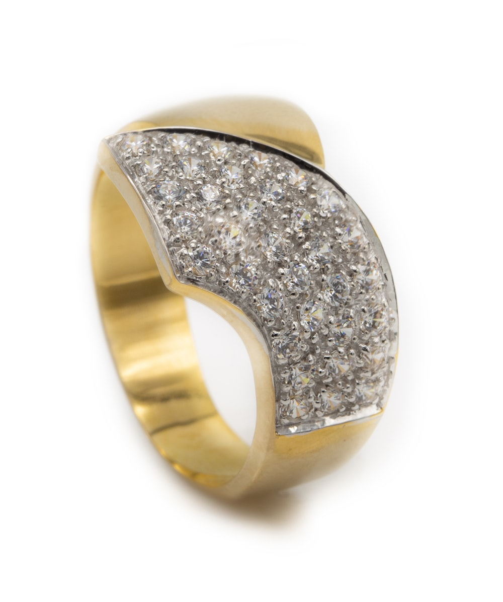 Ring Zirkonia 375er Gold bicolor