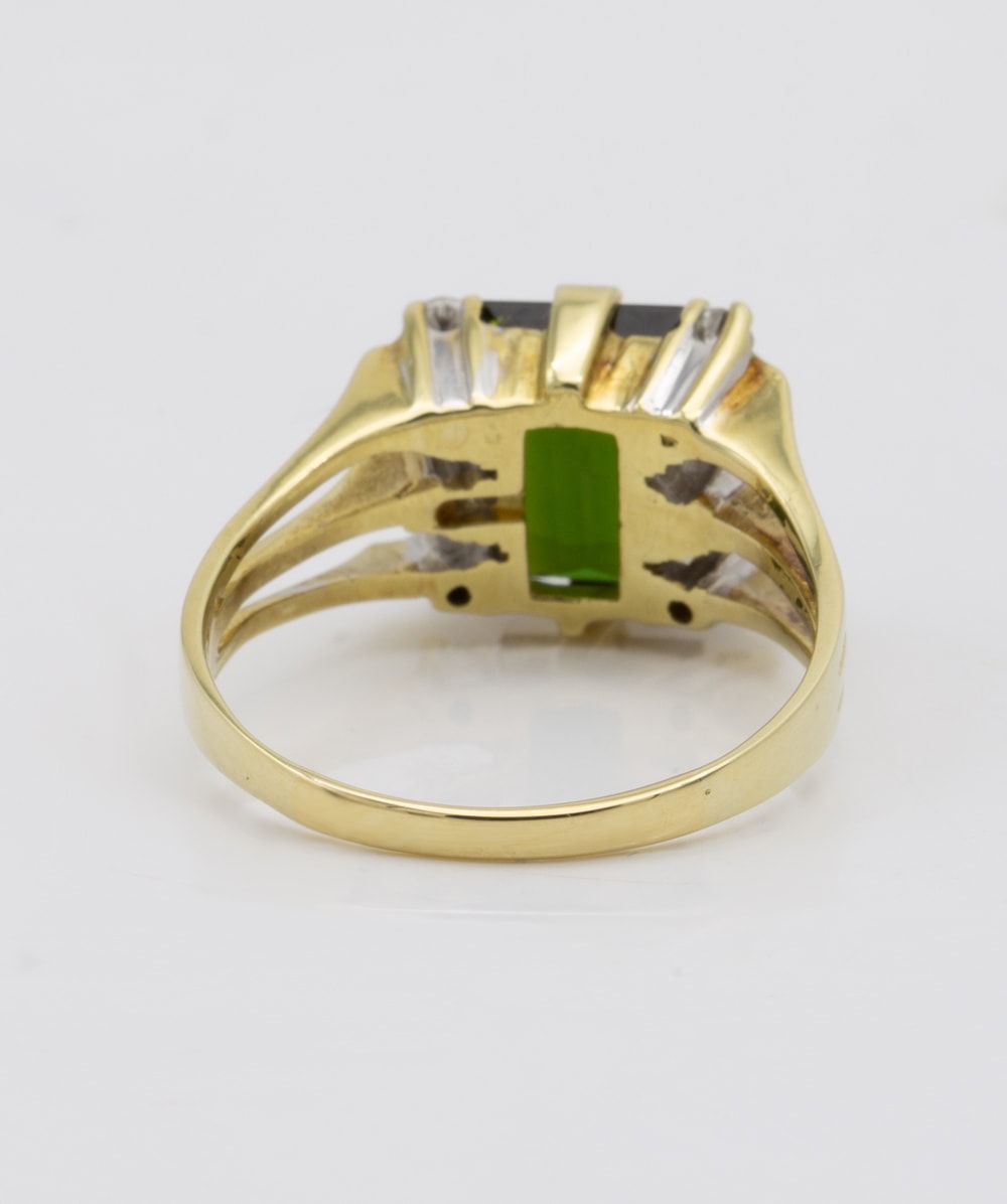 Ring mit Brillanten und Turmalin 585er Gold bicolor