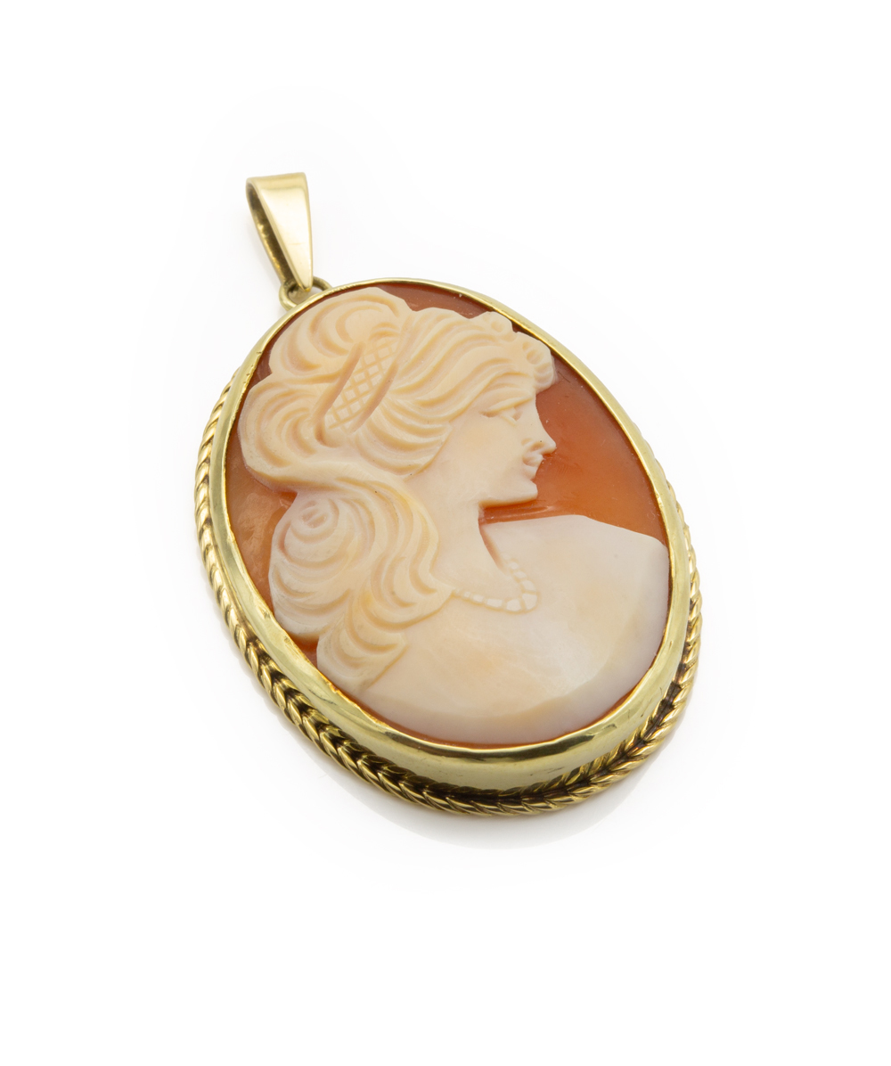 Anhänger mit Gemme 585er Gelbgold