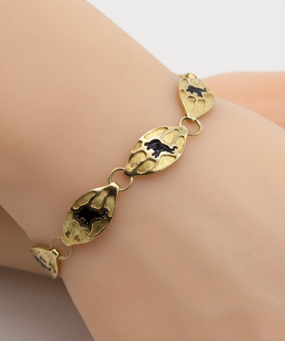 Armband "Elefanten" 375er Gelbgold