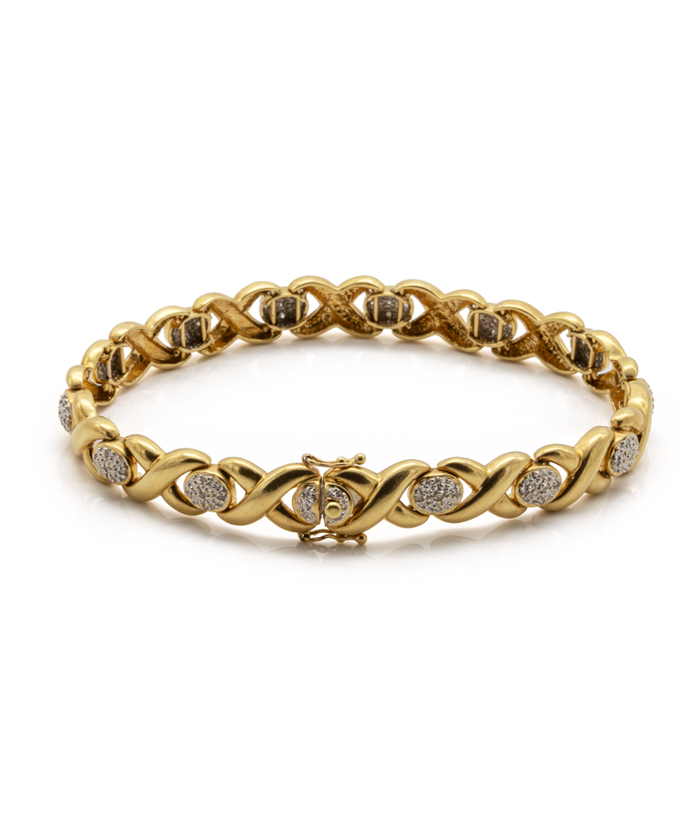 Armband mit Diamanten 585er Gold bicolor