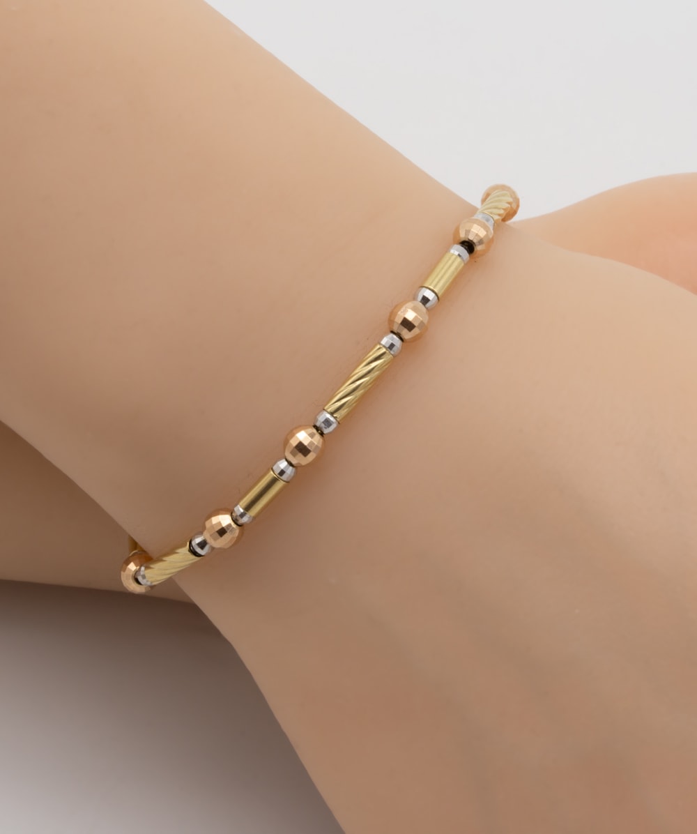 Armband 585er Gold tricolor 