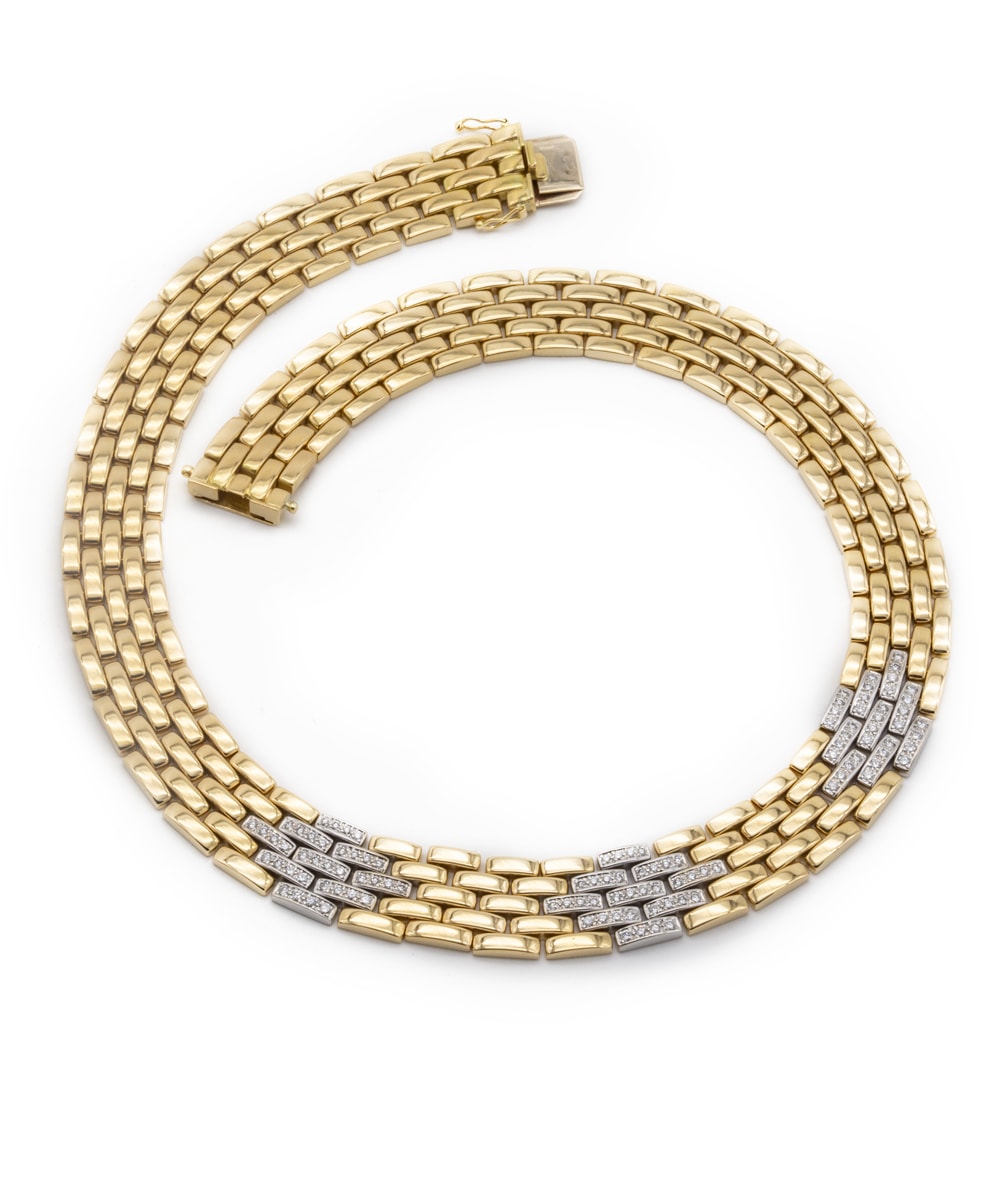 Collier mit Brillanten 750er Gold bicolor 